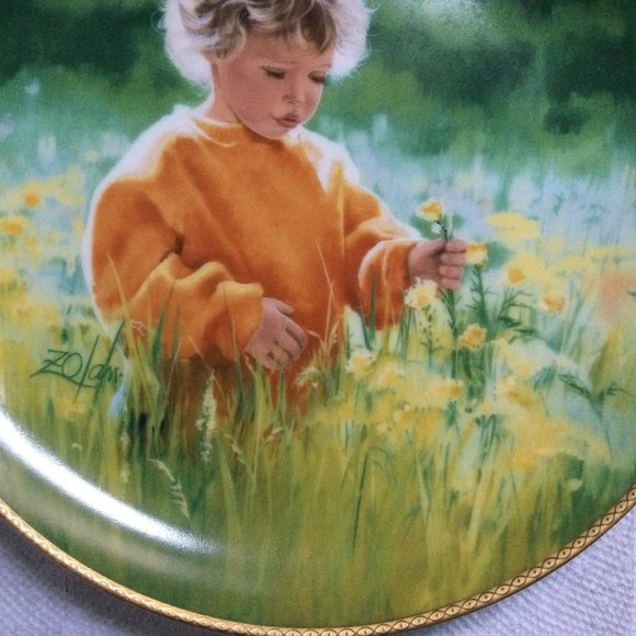 1989 Knowles Donald Zolan "A Time for Peace" Collector's 8.5" Plate gold trimmed - Picture 3 of 5